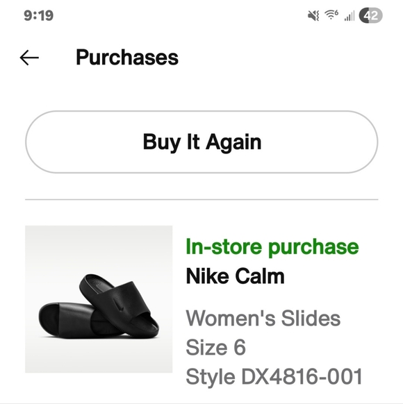 Nike Calm Slide Black Womens Size 6 (Fits Youth 5) DX4816-001 New Authentic - Picture 8 of 8